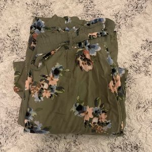 High waisted floral pants
